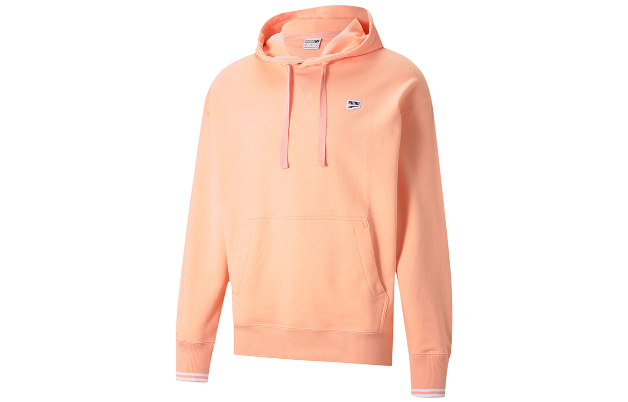 Puma Downtown Embroidered Logo Hoodie Apricot Red Pullover 531430-26