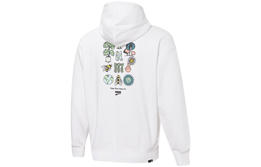 Puma Downtown Graphic FZ Fun Logo Hoodie Jacket White 535178-02