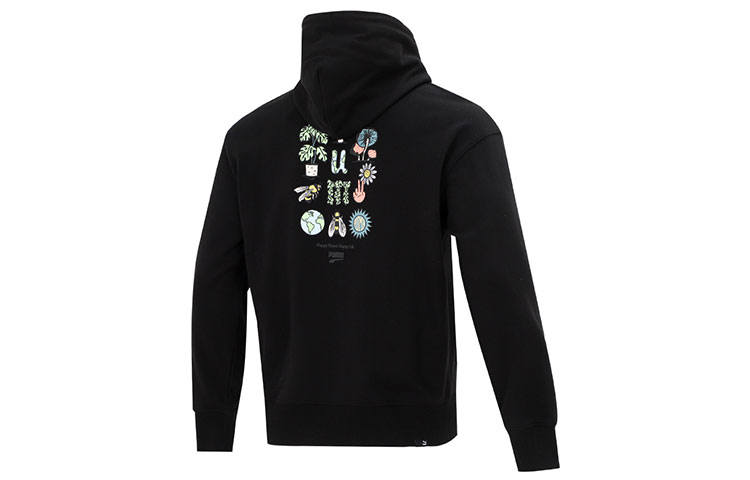 Order Puma Downtown Graphic 全拉鍊連帽黑外套-趣味Logo設計 535178-01