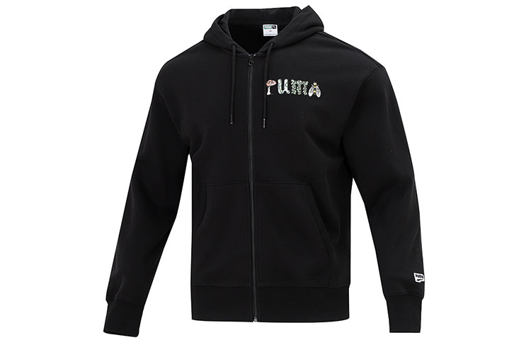 Lookbook Puma Downtown Graphic 全拉鍊連帽黑外套-趣味Logo設計 535178-01