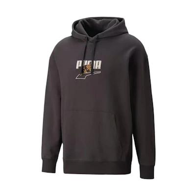 Puma Downtown Graphic Hoodie Brown Pullover Sweatshirt for Men 538244-01