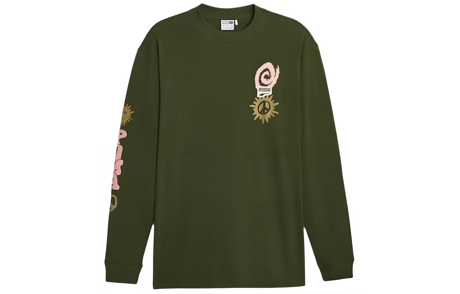 Puma DOWNTOWN Graphic Loose Fit Crewneck Sweatshirt Green 621271-31