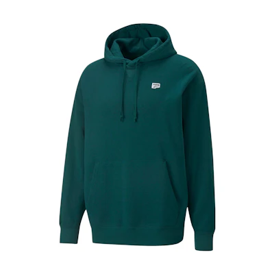 Puma Downtown Green Retro Pullover Sweatshirt with Logo Patch 537750-24