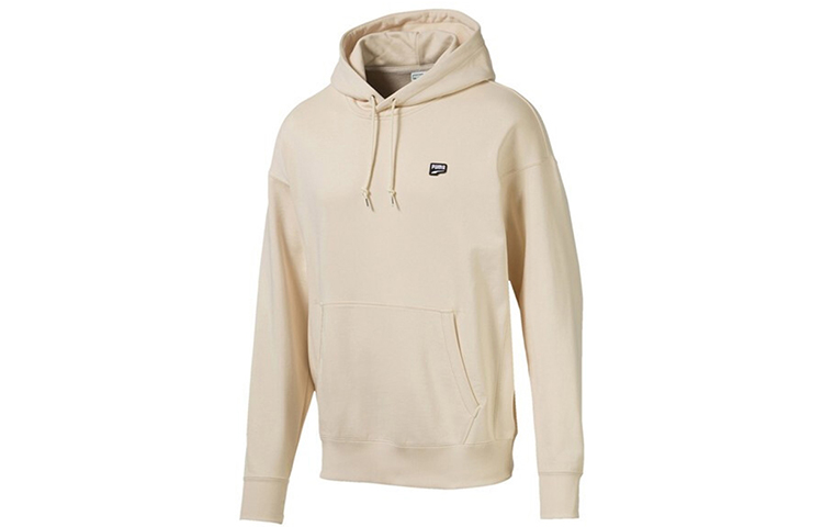 Puma Downtown PO Hoodie Casual Pullover Sweatshirt Off-White 596002-89