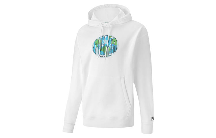 Puma Downtown Printed Pullover Hoodie White Men 599303-02