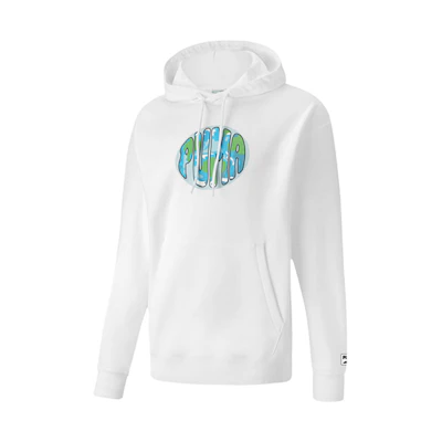 Puma Downtown Printed Pullover Hoodie White Men 599303-02