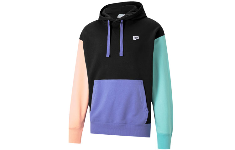 Puma Downtown Retro Colorblock Hoodie with Embroidered Logo - Multicolor 531430-51
