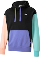 Puma Downtown Retro Colorblock Hoodie with Embroidered Logo - Multicolor 531430-51 Puma Downtown Retro Colorblock Hoodie with Embroidered Logo - Multicolor 531430-51