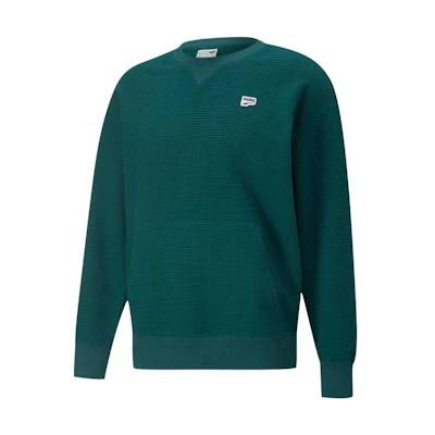 Puma Downtown Retro Pocket Pullover Crewneck Sweatshirt Green 537730-24