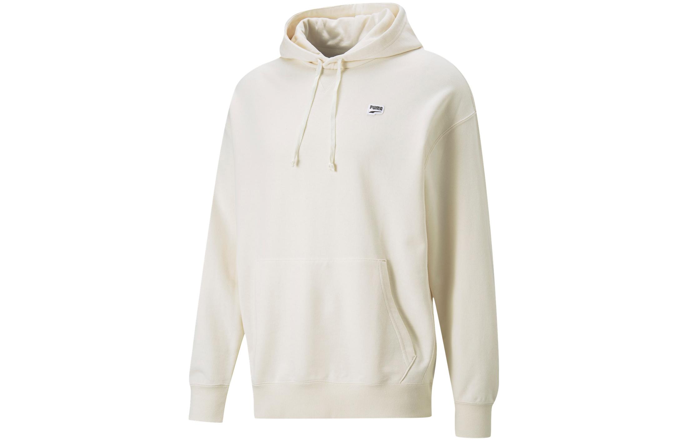 Puma Downtown Solid Logo Drawstring Hoodie Natural Cotton-Linen Male Edition 537750-99