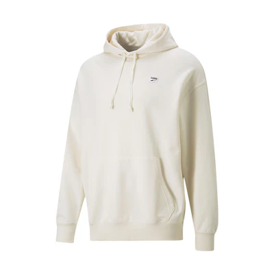 Puma Downtown Solid Logo Drawstring Hoodie Natural Cotton-Linen Male Edition 537750-99