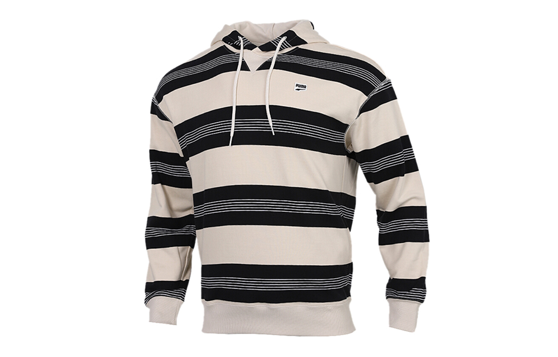 Puma Downtown Striped Birch Hoodie Men’s Multicolor Pullover Sweatshirt 599188-85