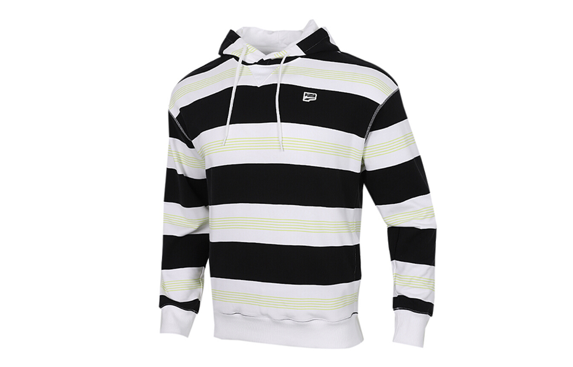 Puma Downtown Striped Pullover Sweatshirt White 599188-02