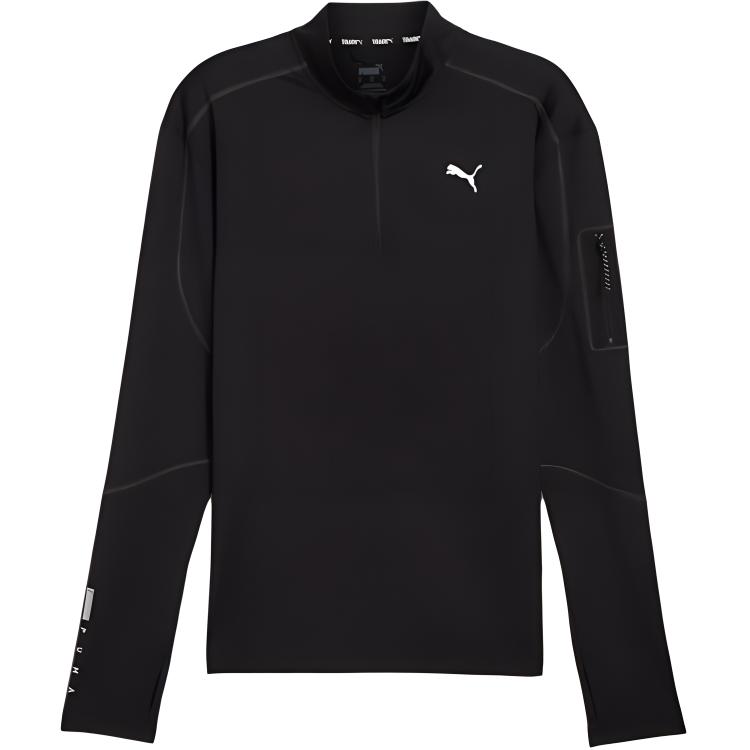 Puma DRYCELL Black Quarter Zip Sweat-Wicking Sports Jacket 525704-01