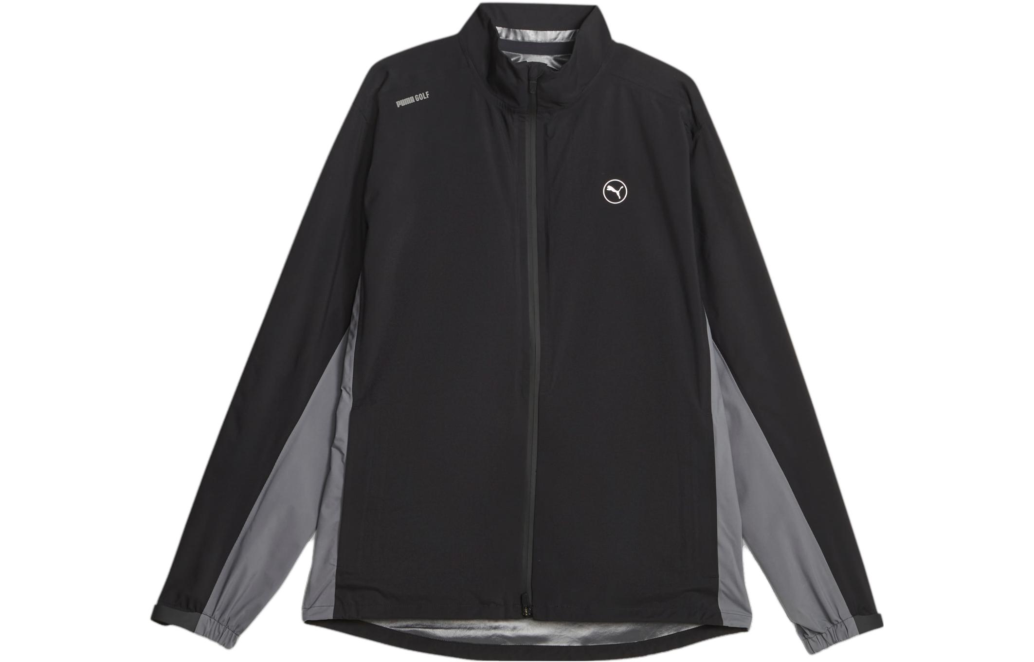 Puma DRYLBL Golf Rain Jacket Colorblock Retro Sports Stand Collar - Black 621511-01