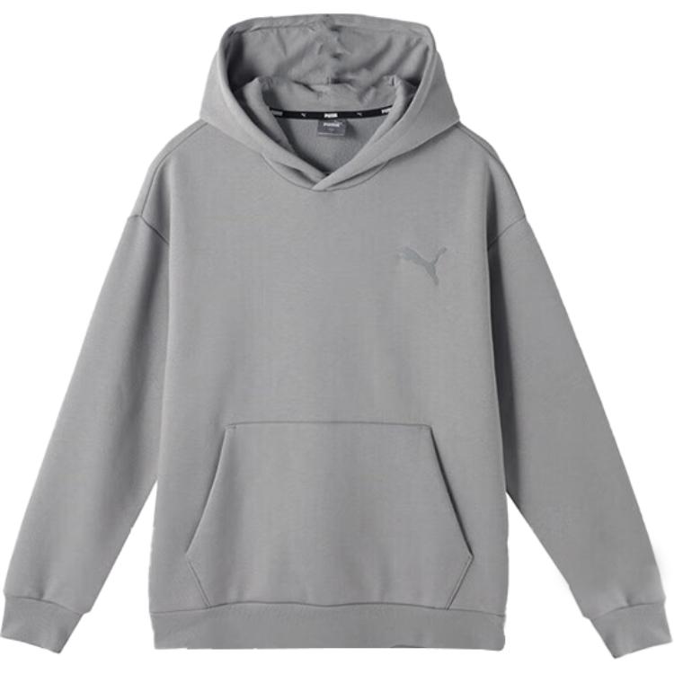 Puma Elevated Hoodie FL Casual Fleece Pullover Sweatshirt Grey 686854-14