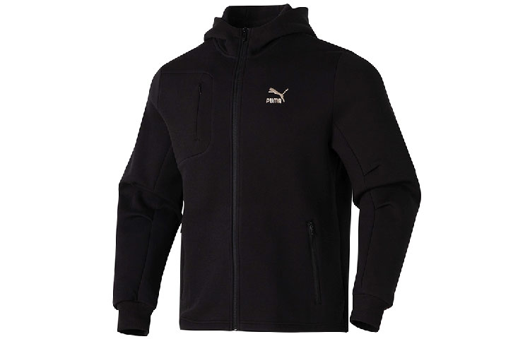 Puma Embroidered Casual Zip Hoodie Jacket - Black 625208-01