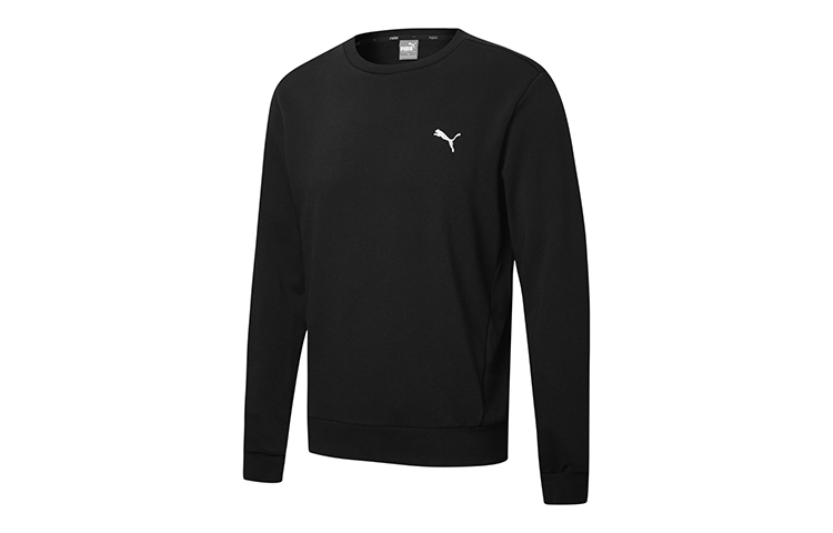 Puma Embroidered Logo Crewneck Pullover Sweatshirt Black 590321-01