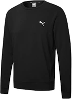 Puma Embroidered Logo Crewneck Pullover Sweatshirt Black 590321-01 Puma Embroidered Logo Crewneck Pullover Sweatshirt Black 590321-01