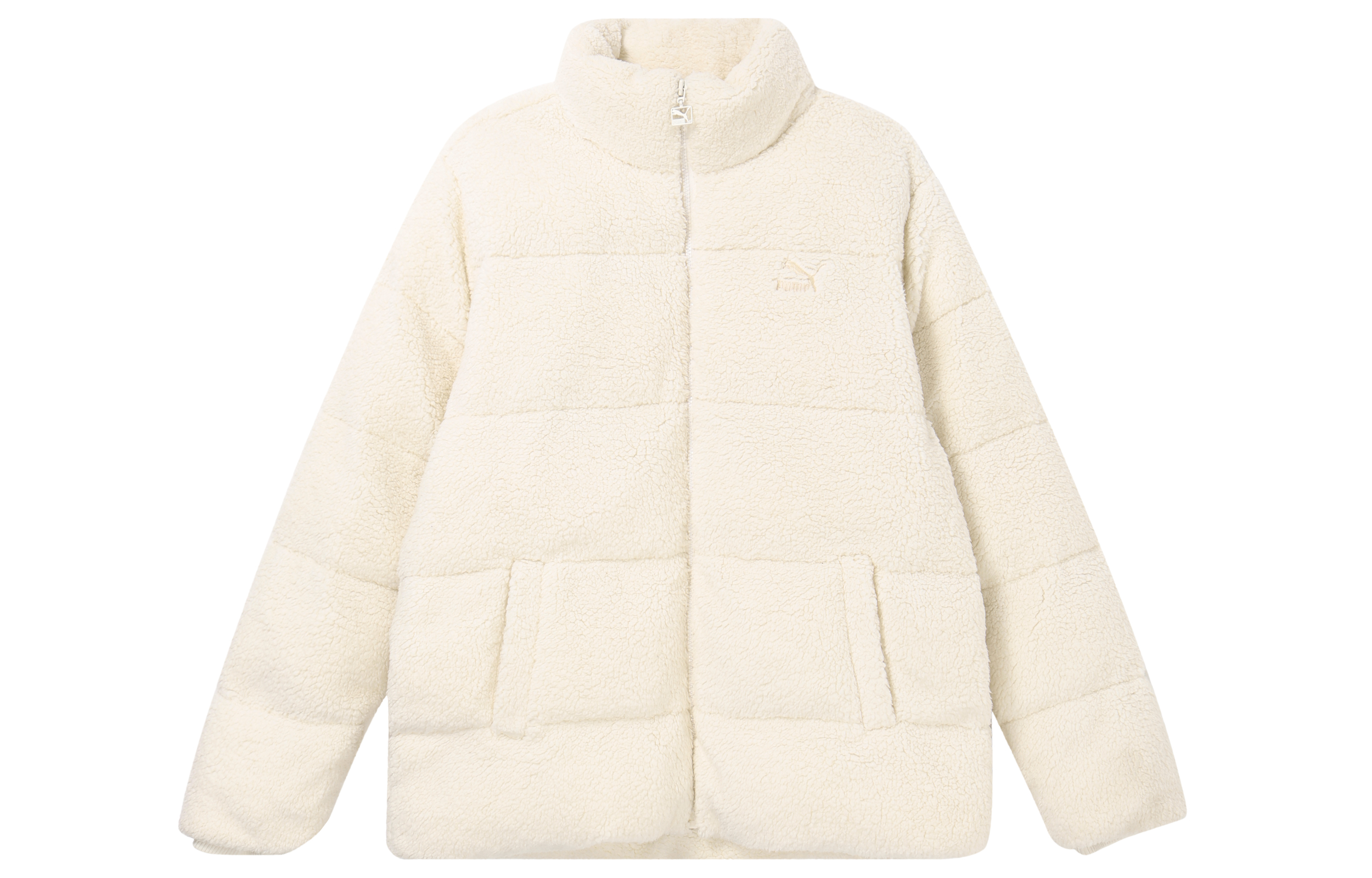 Puma Embroidered Logo Fleece Jacket White Unisex 929827-01
