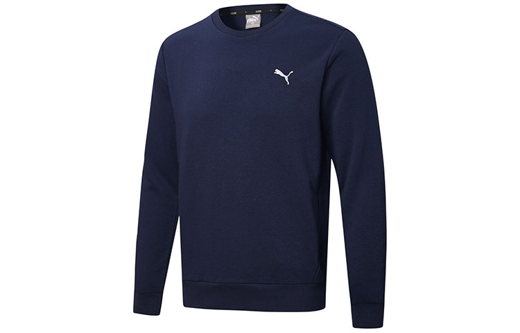 Puma Embroidered Logo Pullover Crewneck Sweatshirt Deep Blue 590321-06