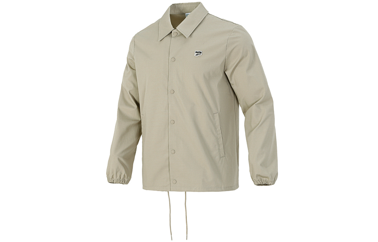 Puma Embroidered Logo Woven Sports Jacket Khaki 532172-42