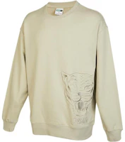 Puma Embroidered Tiger Head Beige Sweatshirt Unisex Casual Pullover 539756-68 Puma Embroidered Tiger Head Beige Sweatshirt Unisex Casual Pullover 539756-68