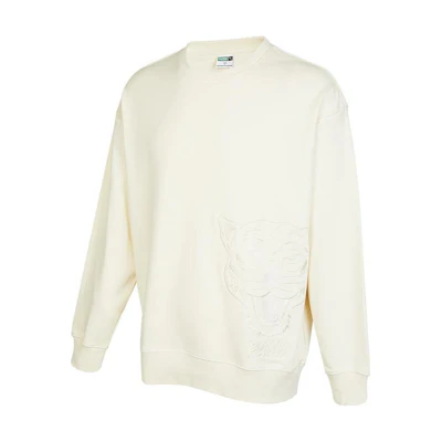Puma Embroidered Tiger Head Crewneck Sweatshirt Unisex White 539756-97