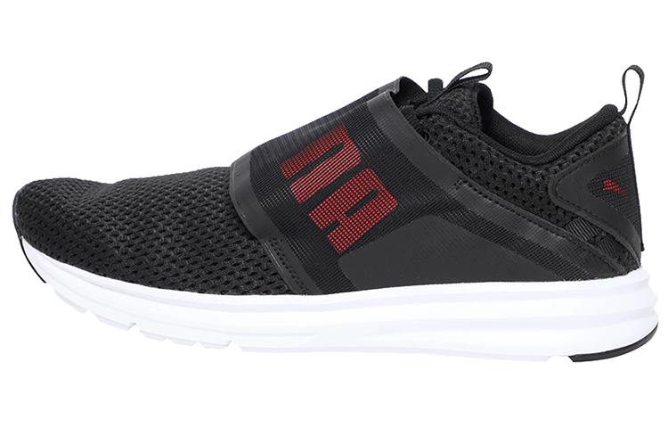 Puma Enzo Strap Mesh Low Running Shoes Black/White/Red 190481-01