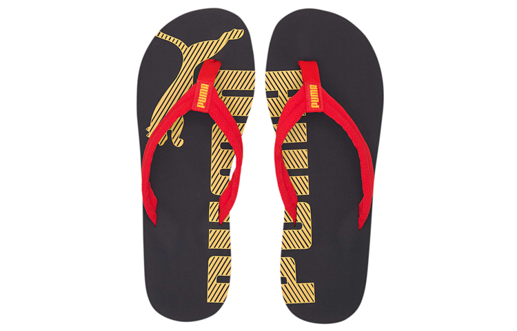 Lookbook Puma Epic Flip V2 拖鞋 黑/金/紅