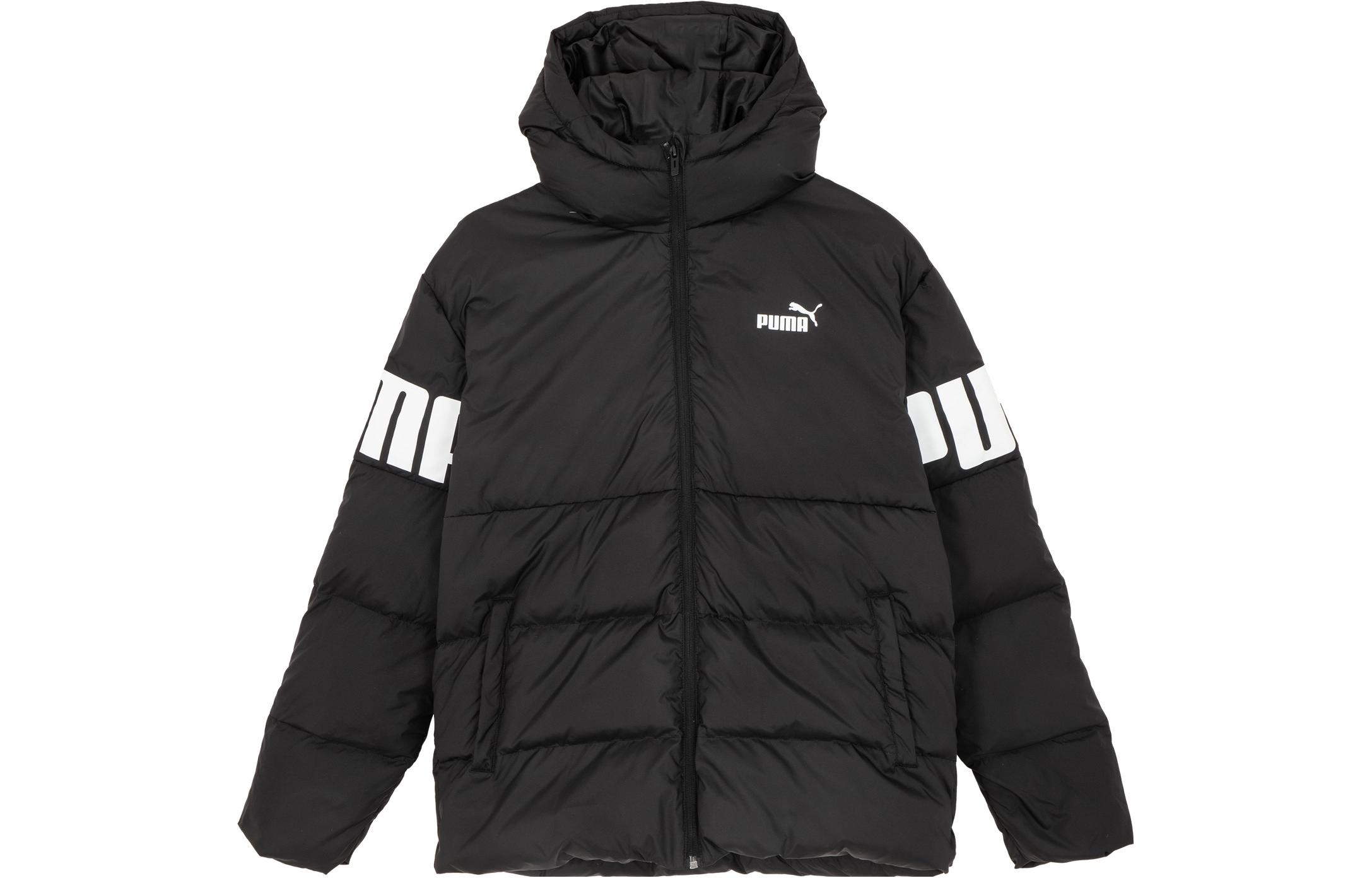 Order PUMA ESS+ 黑色連帽羽絨外套休閒冬季大衣 587692-51