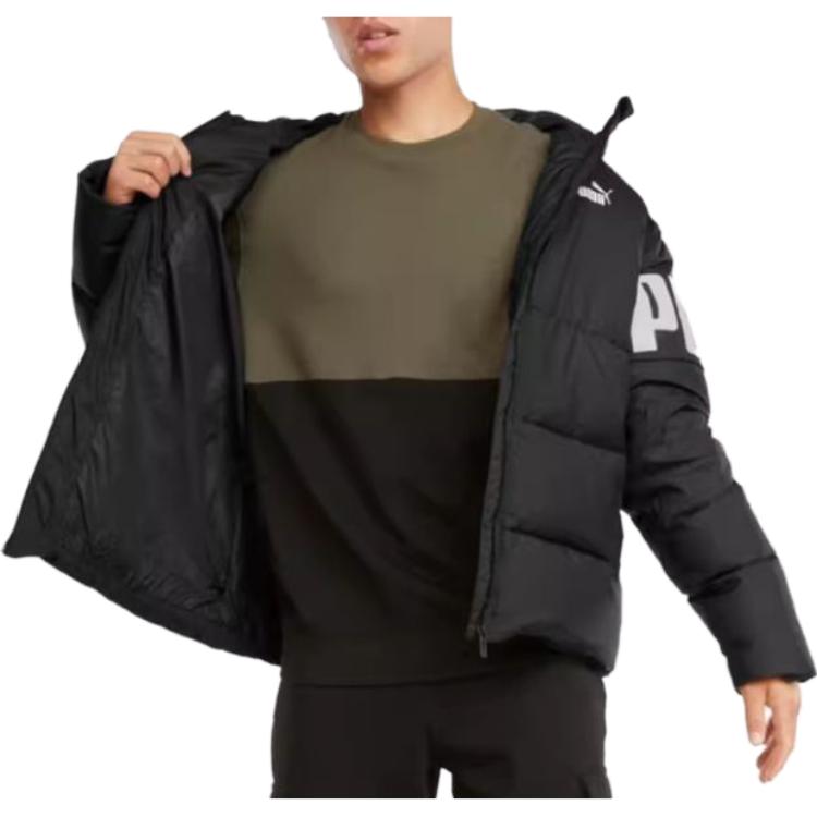 Purchase PUMA ESS+ 黑色連帽羽絨外套休閒冬季大衣 587692-51