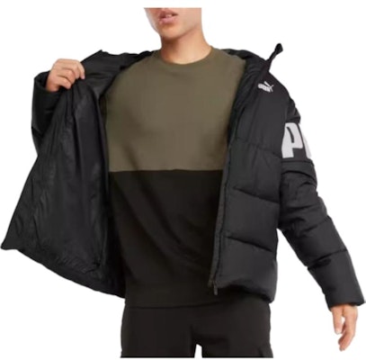 PUMA ESS+ 黑色連帽羽絨外套休閒冬季大衣 587692-51 Purchase PUMA ESS+ 黑色連帽羽絨外套休閒冬季大衣 587692-51