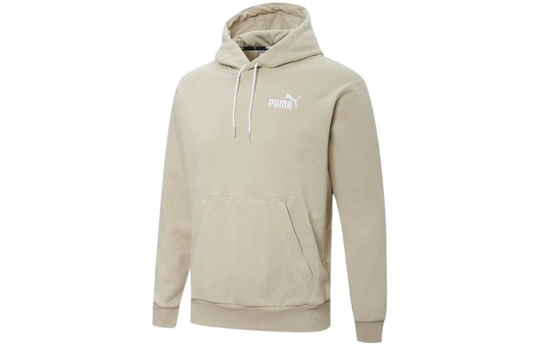 Puma ESS+ Hoodie Off-White with Contrast Drawstring & Embroidered Logo 849585-64