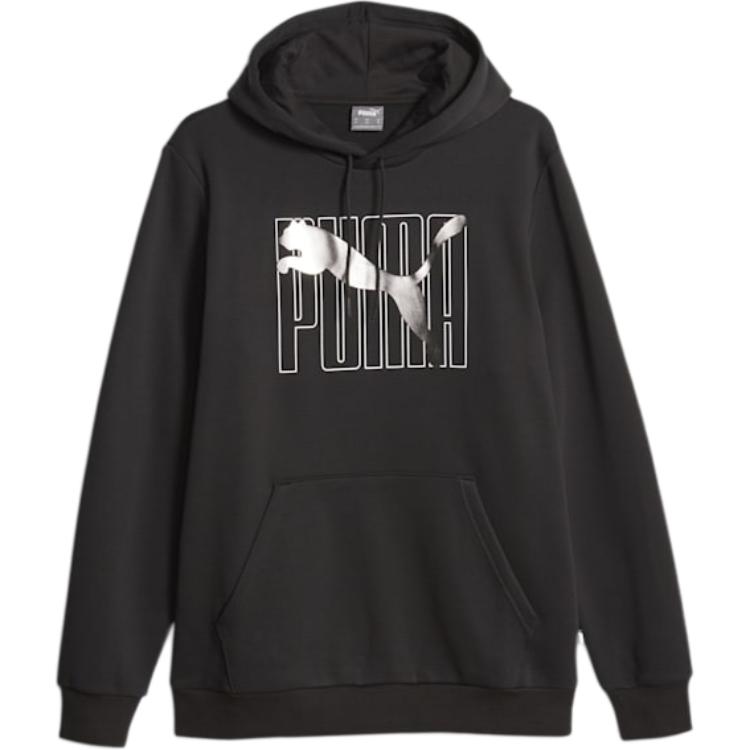 Puma ESS+ Logo Lab Hoodie Casual Sportswear Black with Logo Print Design 675924-01