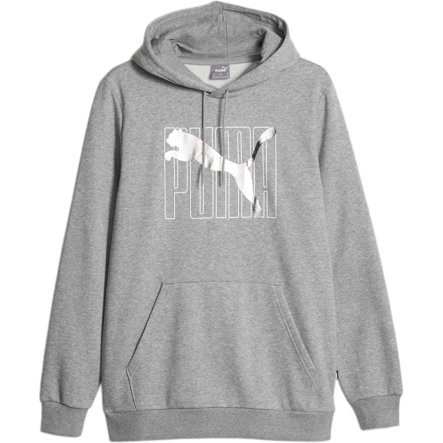 Puma ESS+ Logo Lab Hoodie Letter Design Pullover Gray Mix 675924-03