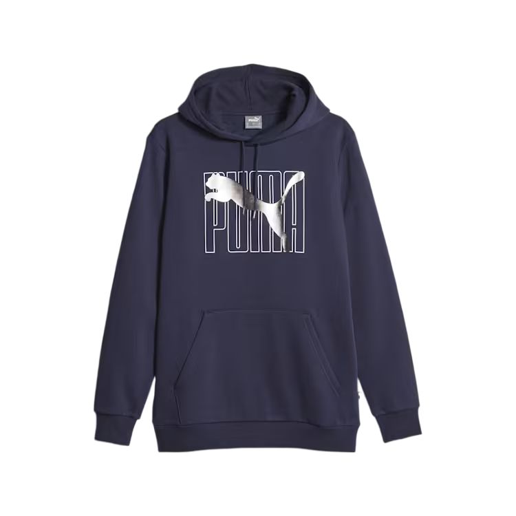 Puma ESS+ Logo Lab Navy Blue Hoodie Pullover Long-Sleeve Sweatshirt 675924-06