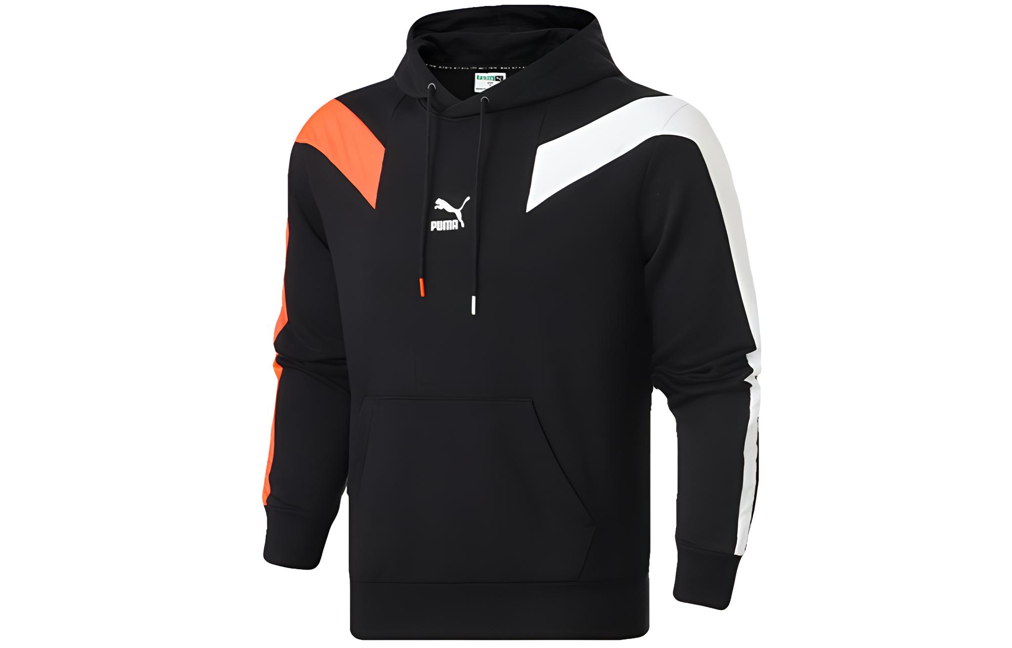 Puma ESS+ Logo Printed Colorblock Pullover Sweatshirt Black 599216-01