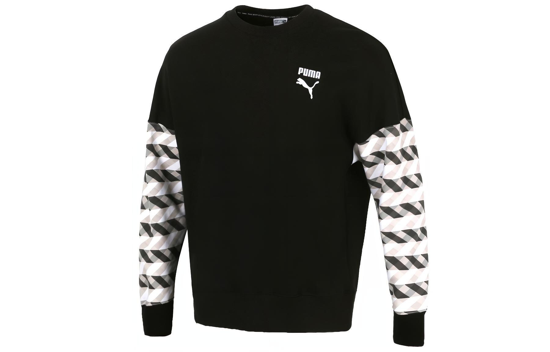Puma ESS+ Retro Long-Sleeve Crewneck Sweatshirt Black 531488-51
