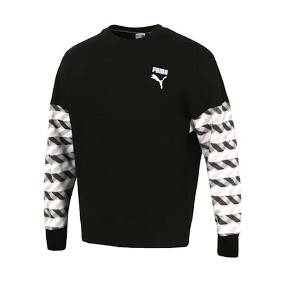 Puma ESS+ Retro Long-Sleeve Crewneck Sweatshirt Black 531488-51