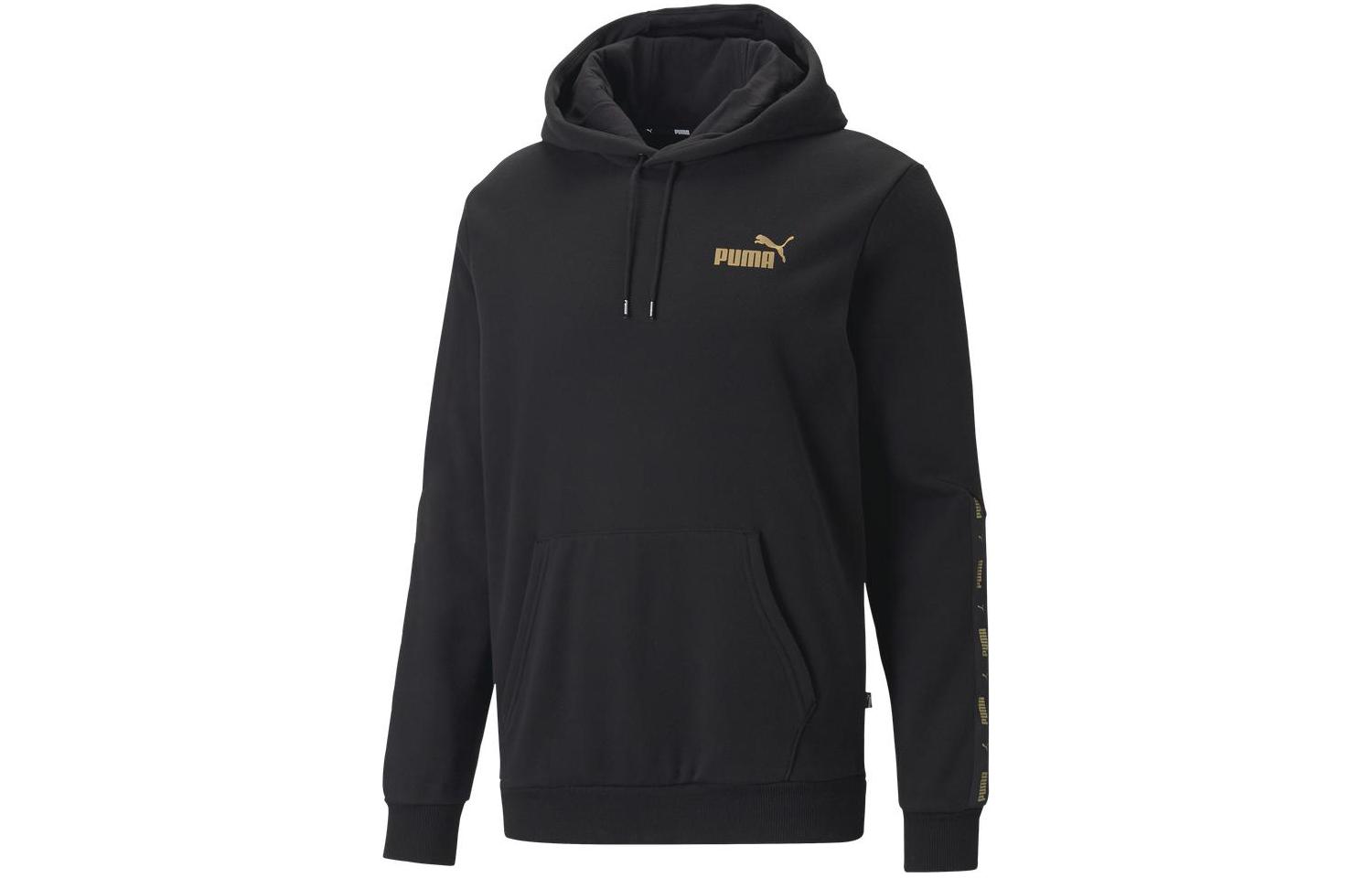 Puma ESS+ Tape Golden Solid Black Hoodie 673984-01