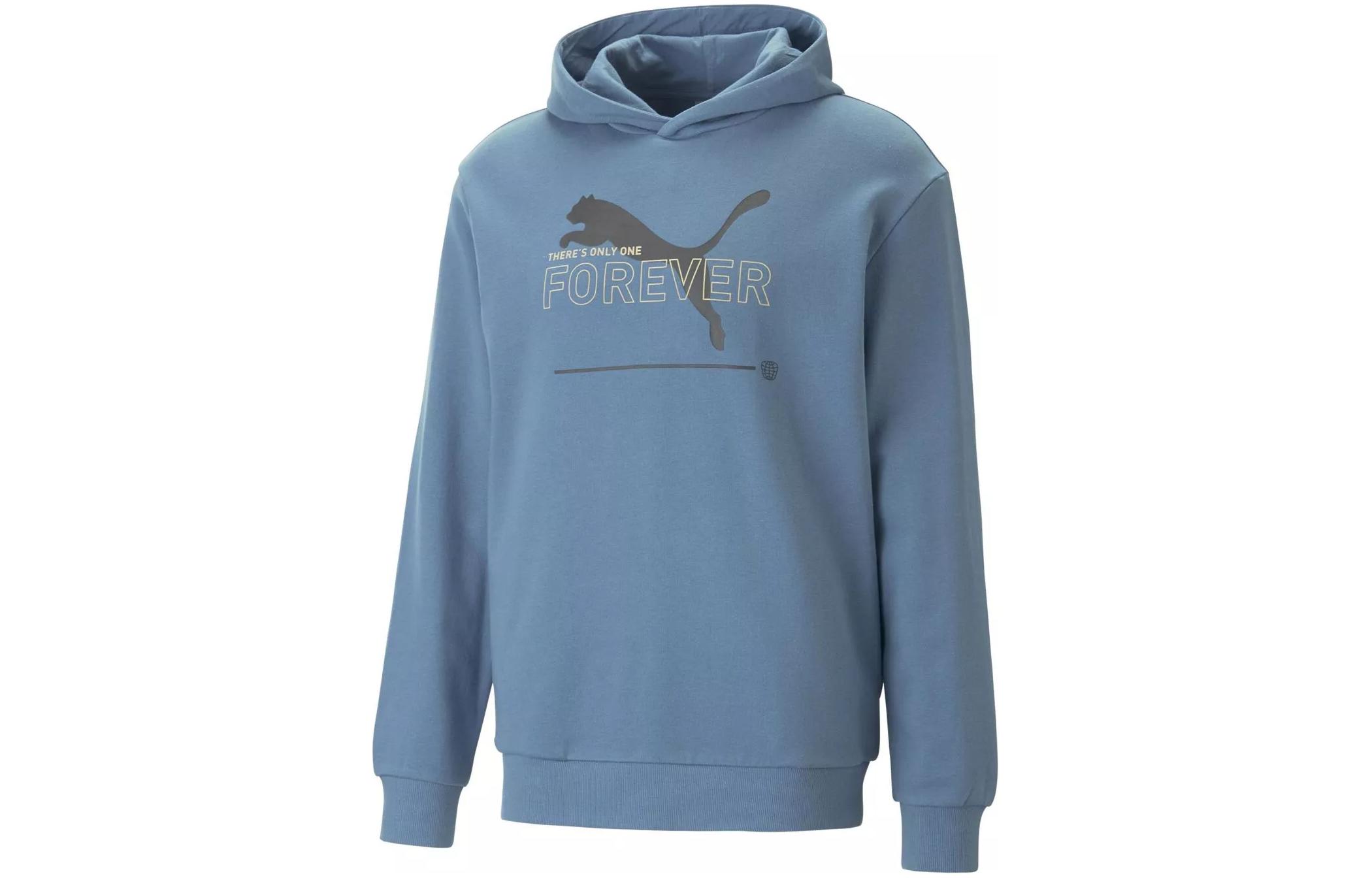 Puma ESS Better Hoodie Blue Pullover with Logo Print 673293-17