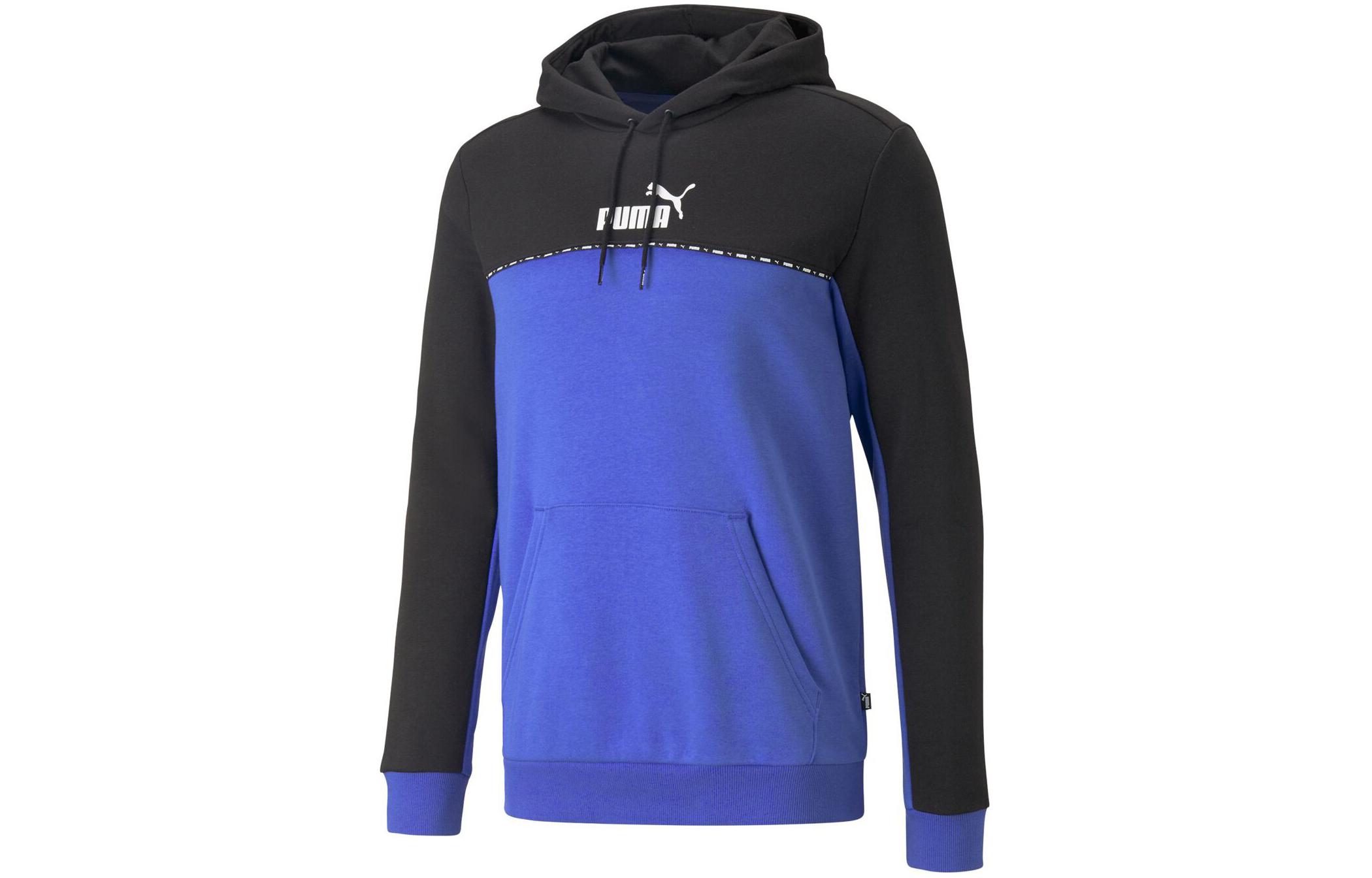 Puma ESS Block X Tape Hoodie Blue Pullover Sweatshirt 673342-92