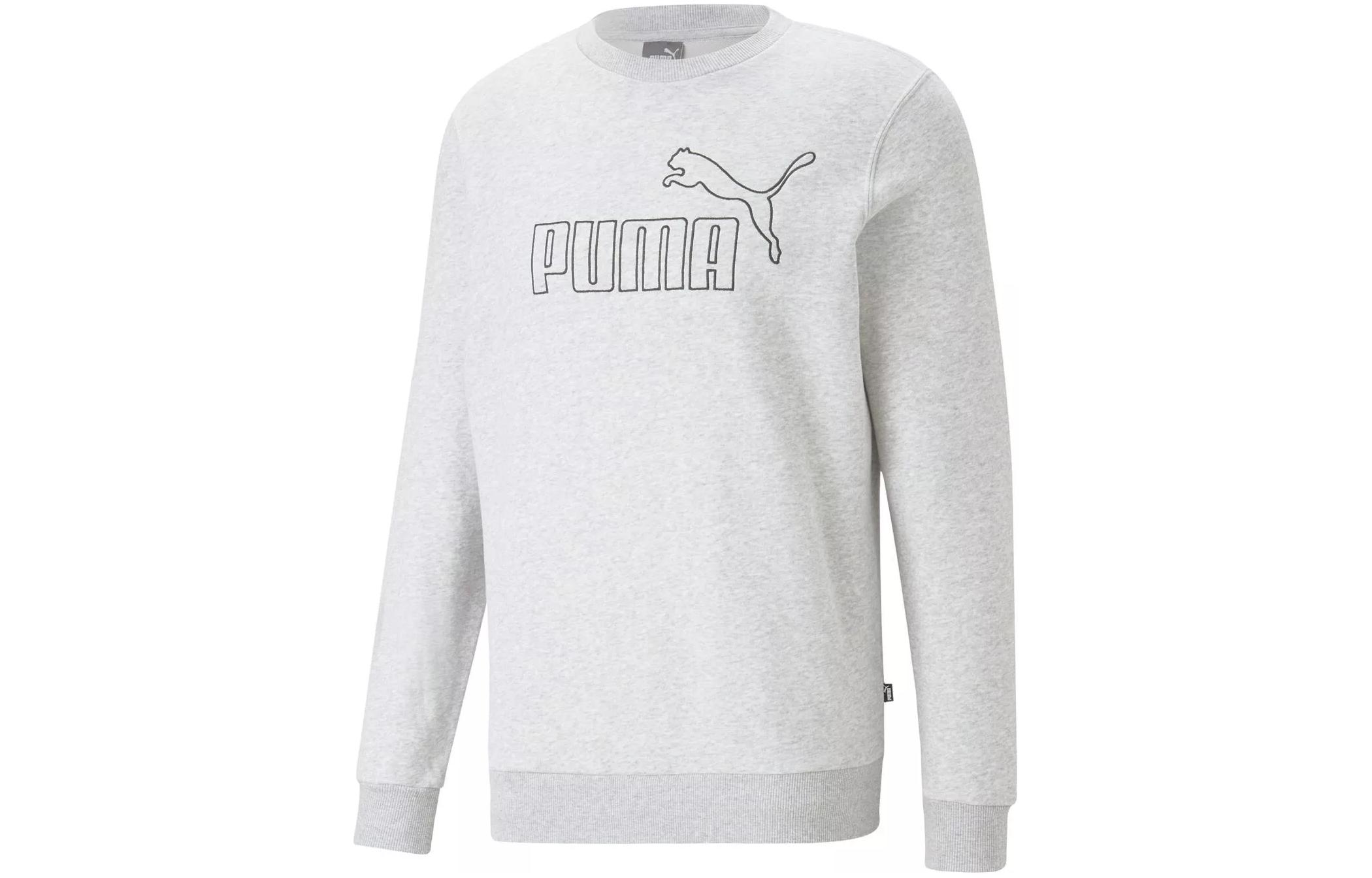 Puma ESS Elevated Crew Grey Sweatshirt with Embroidered Logo 673386-54