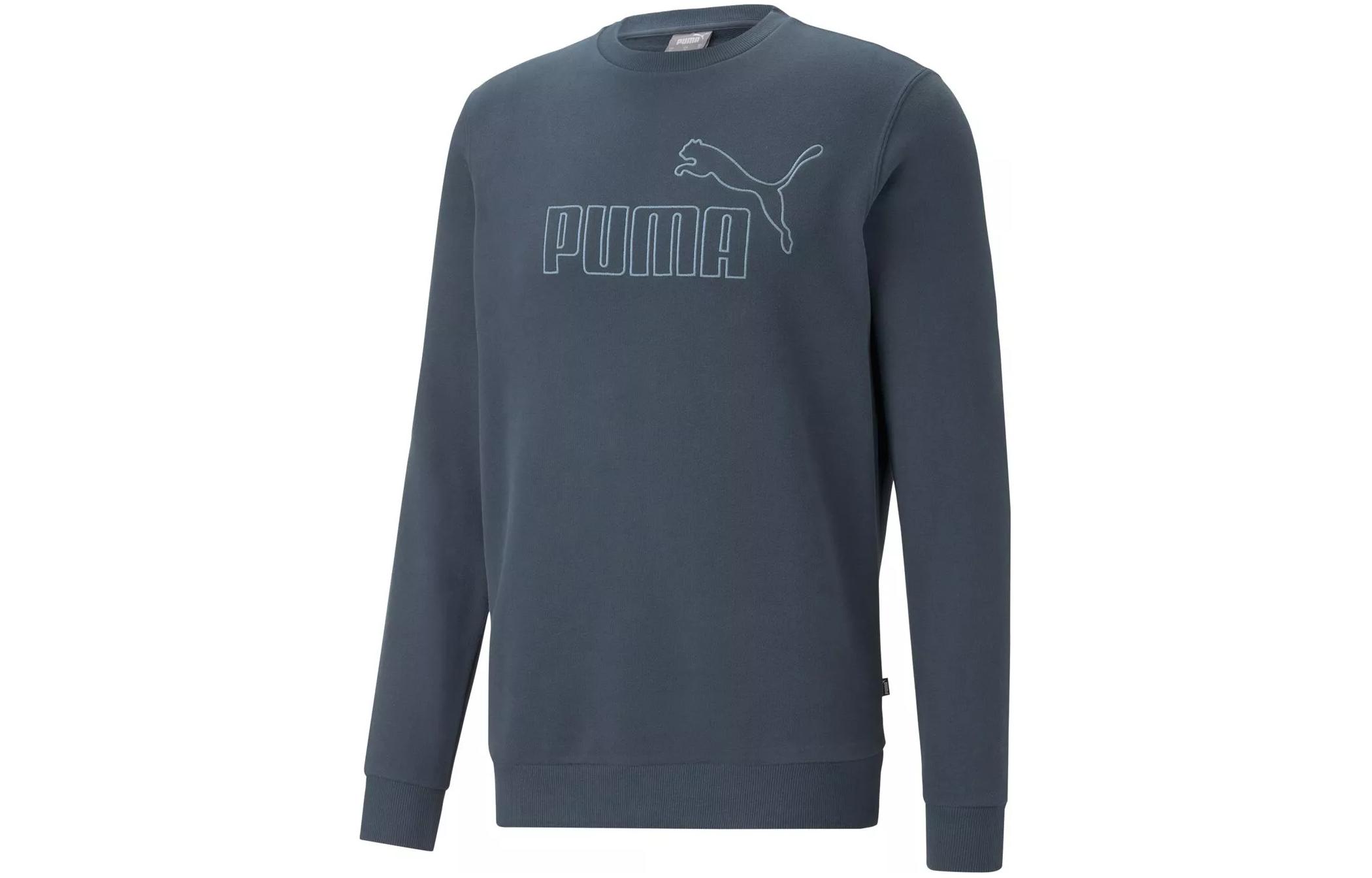 Puma ESS Elevated Crew Sweatshirt Blue with Embroidered Logo 673386-16