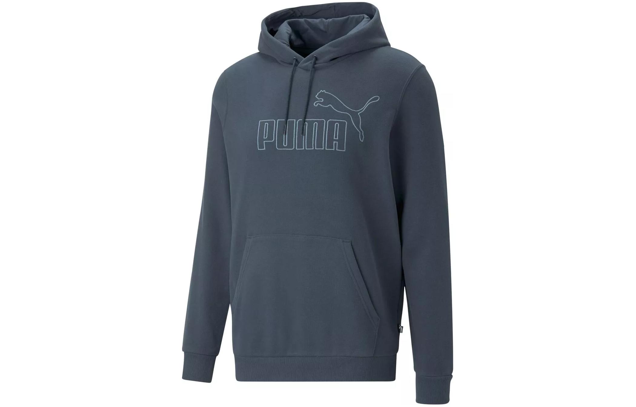 Puma ESS Elevated Hoodie Blue Pullover with Embroidered Logo 673387-16