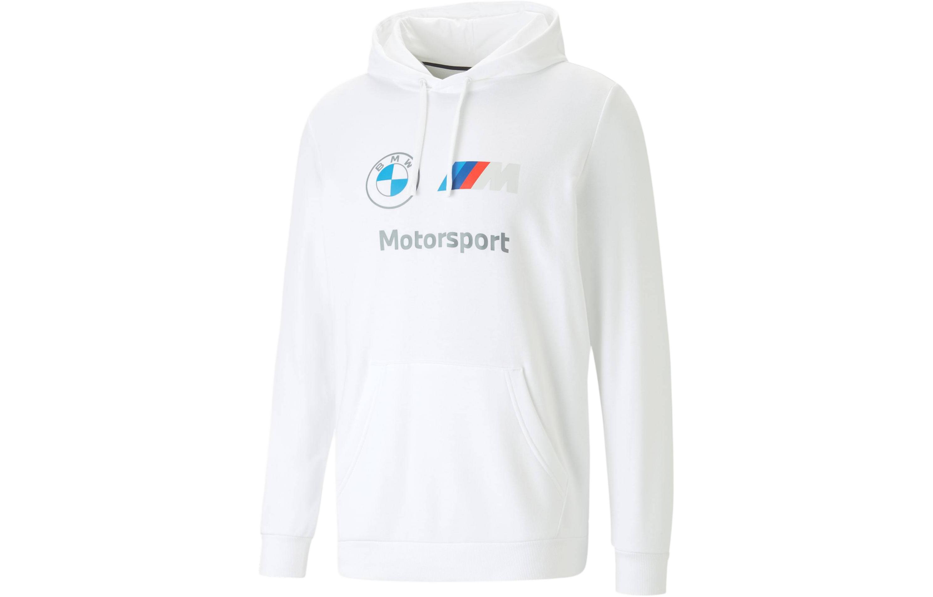 Puma ESS FT BMW M Motorsport Hoodie White Letter Printed Long-Sleeve 538143-02