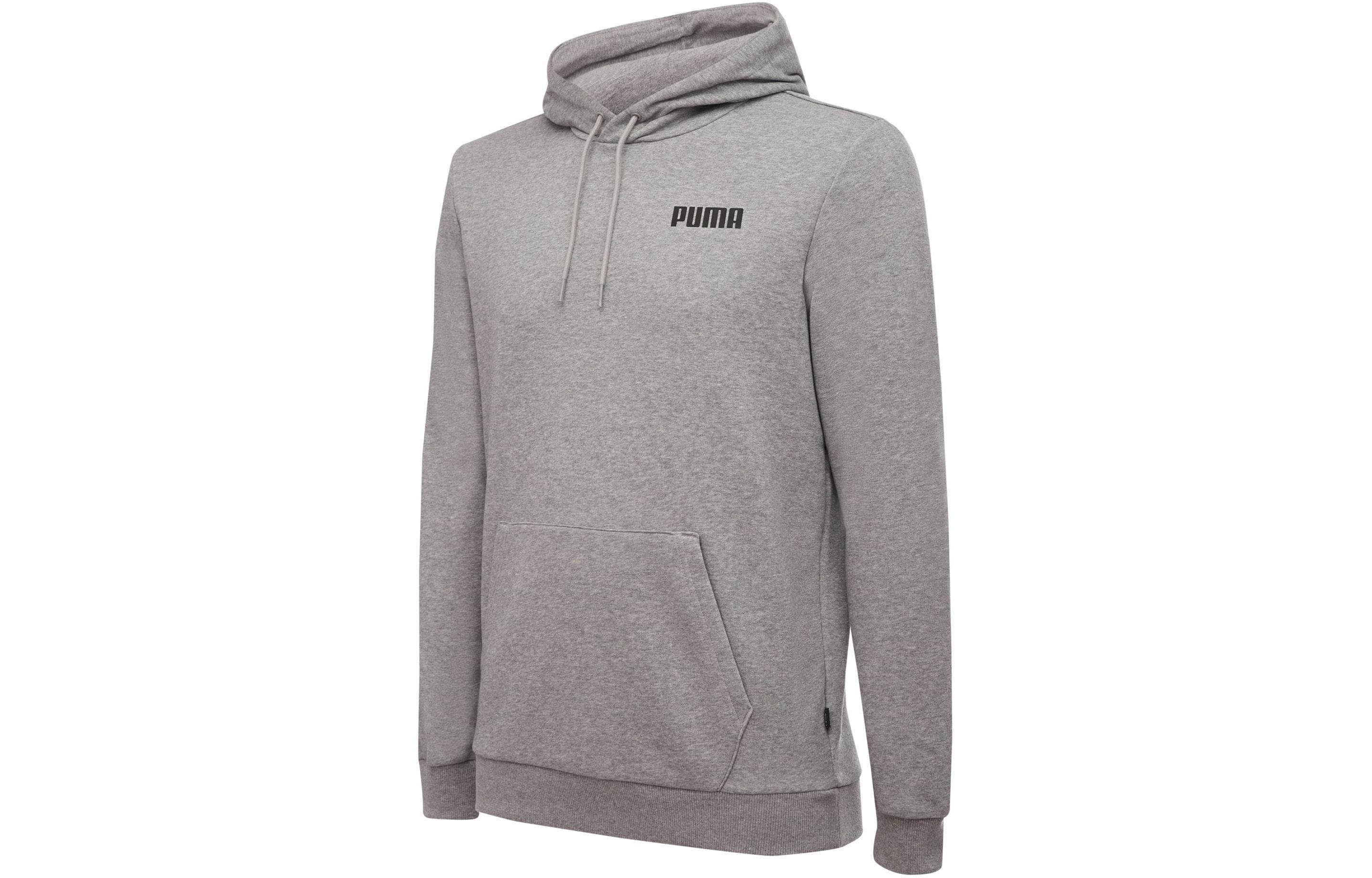 Puma ESS Gray Casual Solid Hoodie Long Sleeve Sweatshirt 847229-03
