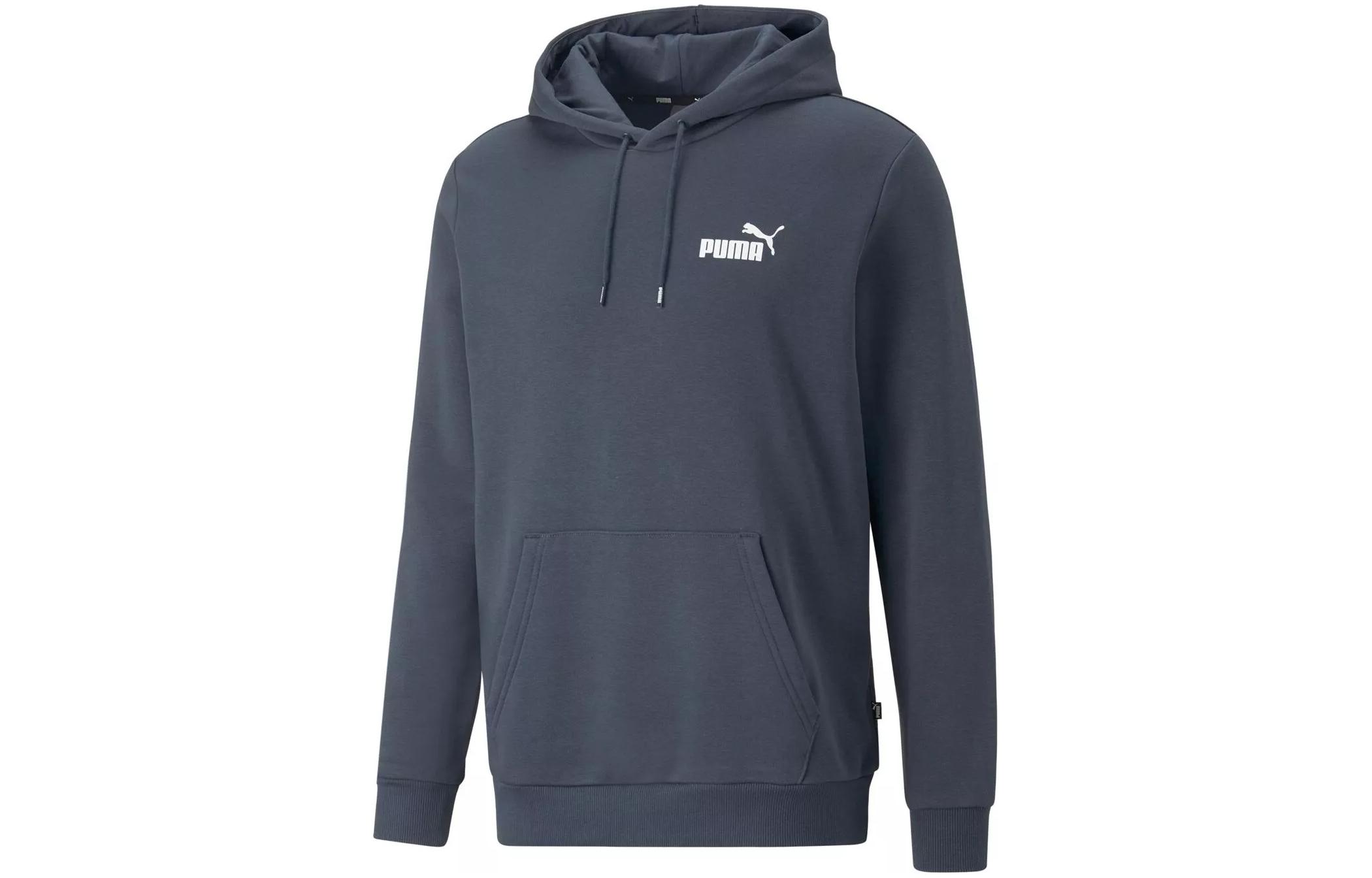 Puma ESS Small Logo Hoodie FL Blue - Solid Pullover Hoodie 586691-61
