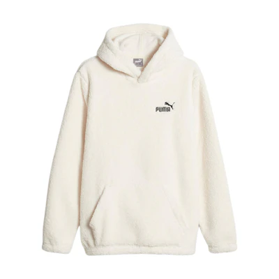 Puma ESS White Sherpa Fleece Hoodie Casual Long Sleeve Pullover 678440-87